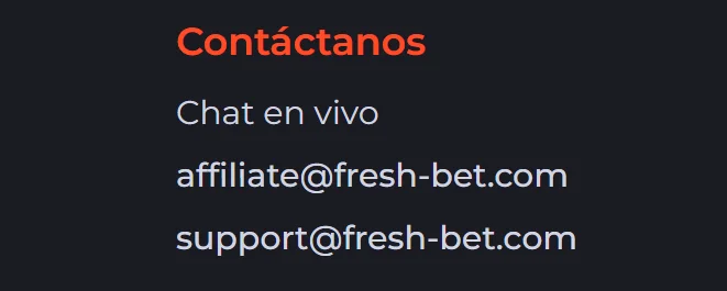 Atención al cliente en Freshbet Atención al cliente en Freshbet